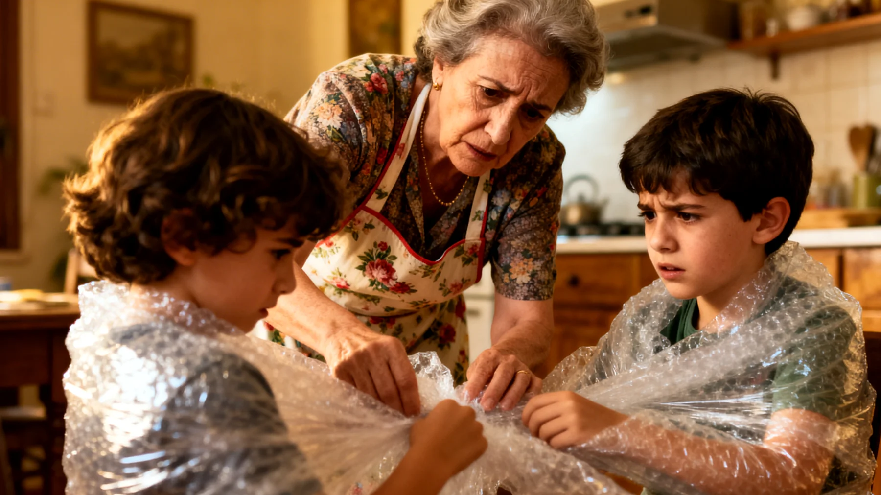 Nonna che protegge eccessivamente i nipoti bambini impedendo loro di sviluppare autonomia e capacità di affrontare piccole difficoltà quotidiane"